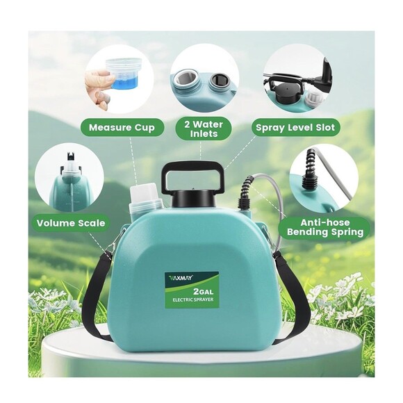 VAXMAY 2 Gallon Battery Powered Electric Sprayer with Adjustable Speed & Nozzles - Picture 4 of 16